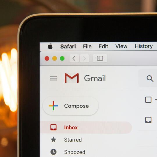 An email inbox open in a browser
